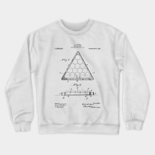 Pool Patent - Billiards Art - Black And White Crewneck Sweatshirt